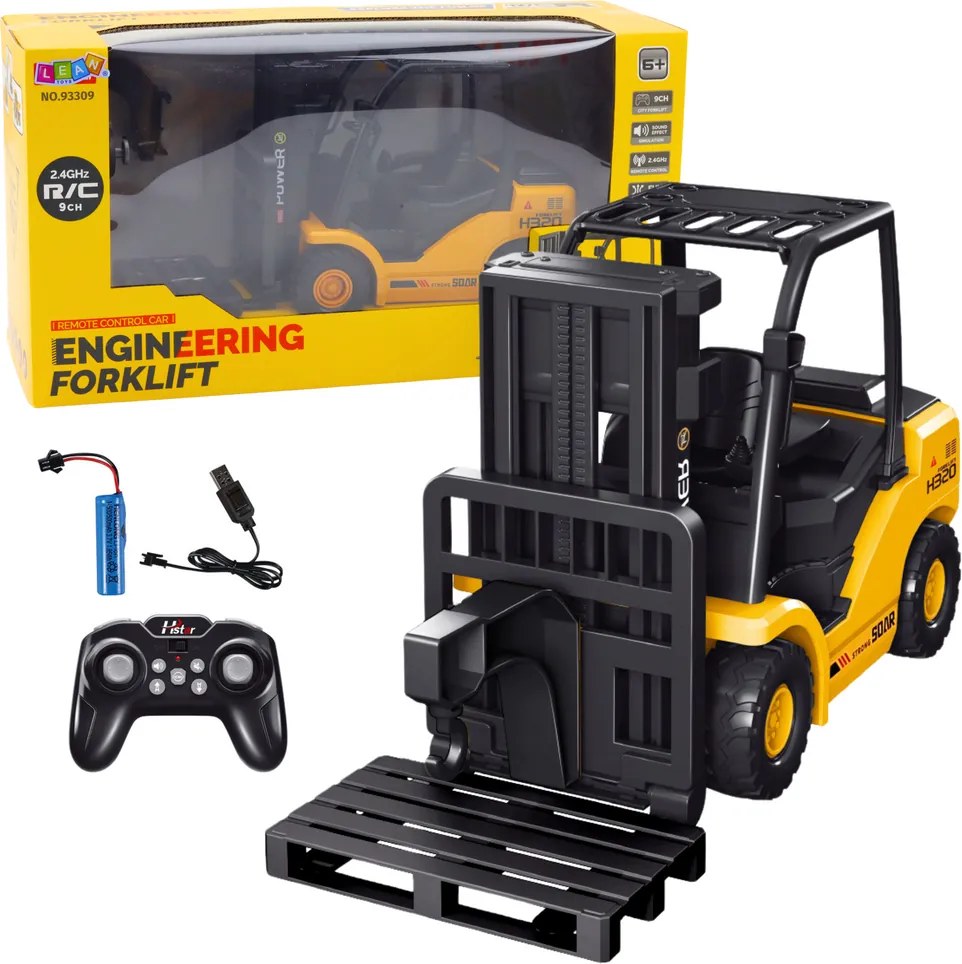 LEAN Toys Diaľkové ovládanie RC 2.4G Paletový vozík žltý