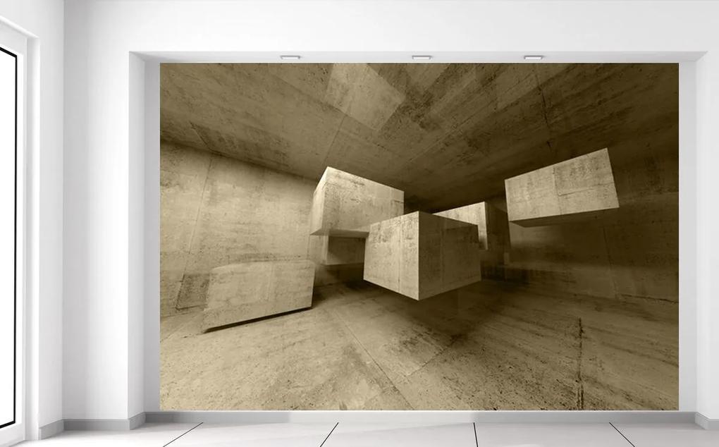 Gario Fototapeta Betónové kocky v priestore Materiál: Latexová, Veľkosť: 400 x 268 cm