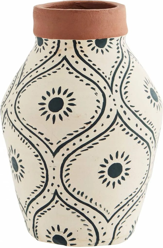 MADAM STOLTZ Keramická váza Off White Ornaments