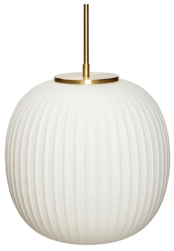 Biele závesné svietidlo so skleneným tienidlom ø 32 cm Serene – Hübsch