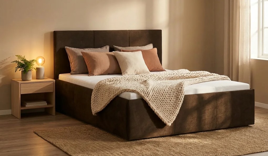 Postel TOWN 120x200 cm Tmavohnedá Bez matraca