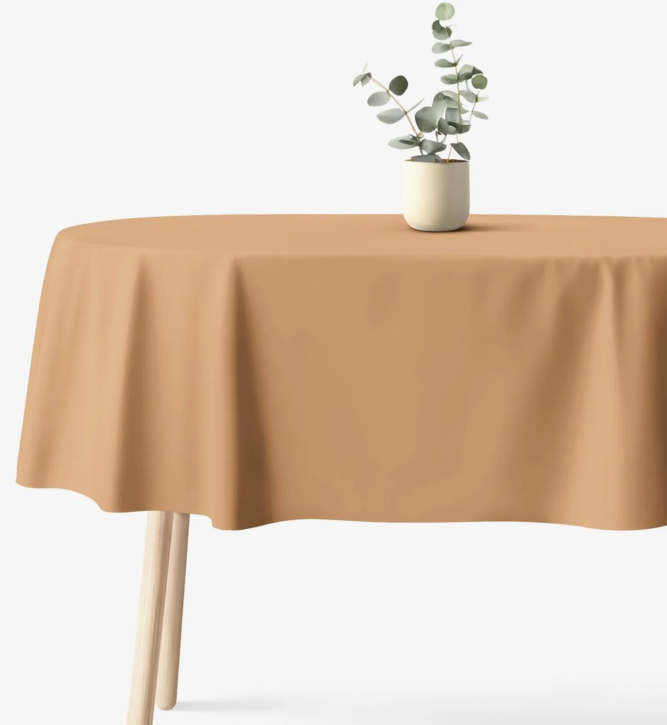 Goldea oválny obrus 100% bavlnené plátno - hnedý 140 x 280 cm