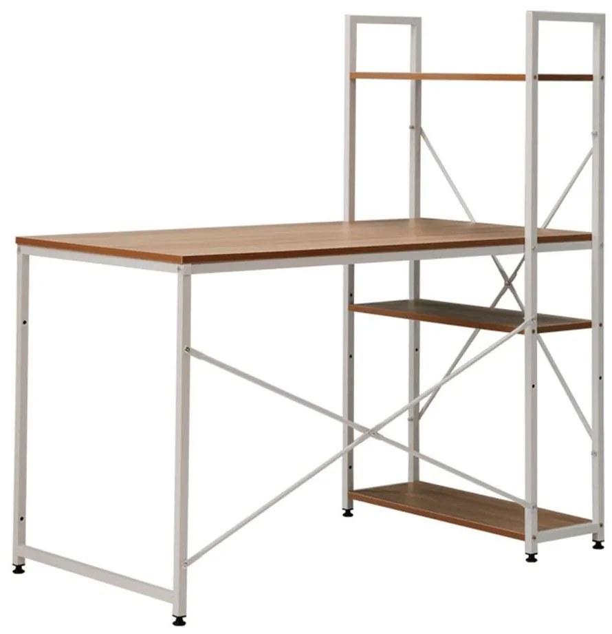 PC stôl/viacúčelový praktický stôl, dub/biela, VEINA