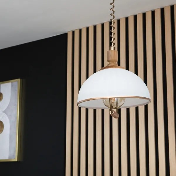 Výsuvný luster RAMONA 1xE27/60W/230V hnedá/biela/dub