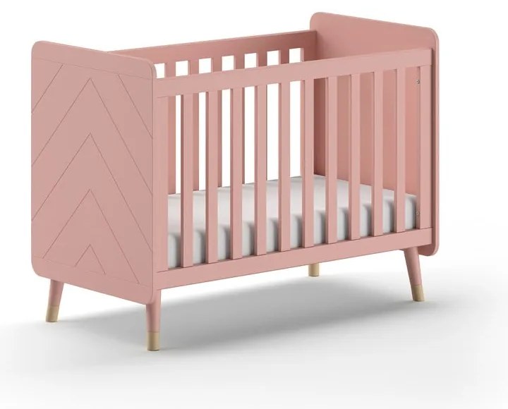 Ružová postieľka z borovicového dreva 60x120 cm BILLY – Vipack