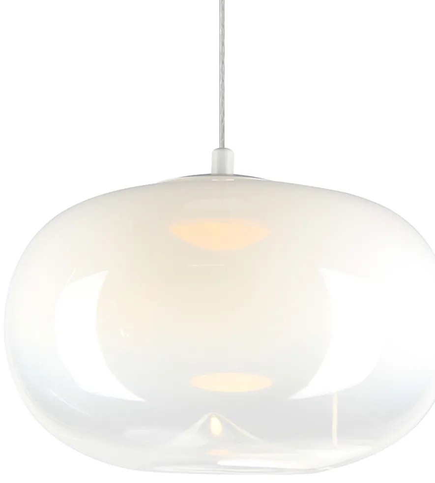 Závesné svietidlo Vaso, 1x biele sklenené tienidlo, (fi 18cm), w