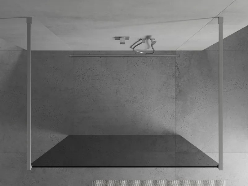 Mexen Kioto, priechodná sprchová zástena 100 x 200 cm, 8mm šedé sklo, 2x chrómová stabilizačná rozpera, 800-100-002-01-40