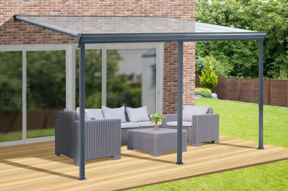 Hliníková pergola BestBerg PZ-13A / 13 m² / sivá