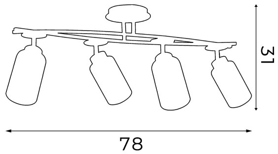 Stropné svietidlo TOKIO 4xE27/60W/230V