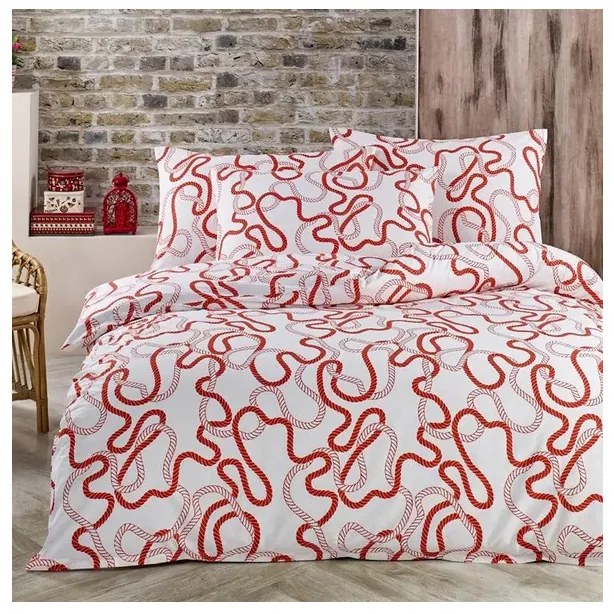 Obliečky bavlnené Kalos červené EMI, Štandardný set jednolôžko obsahuje 1x 140x200 + 1x 70x90