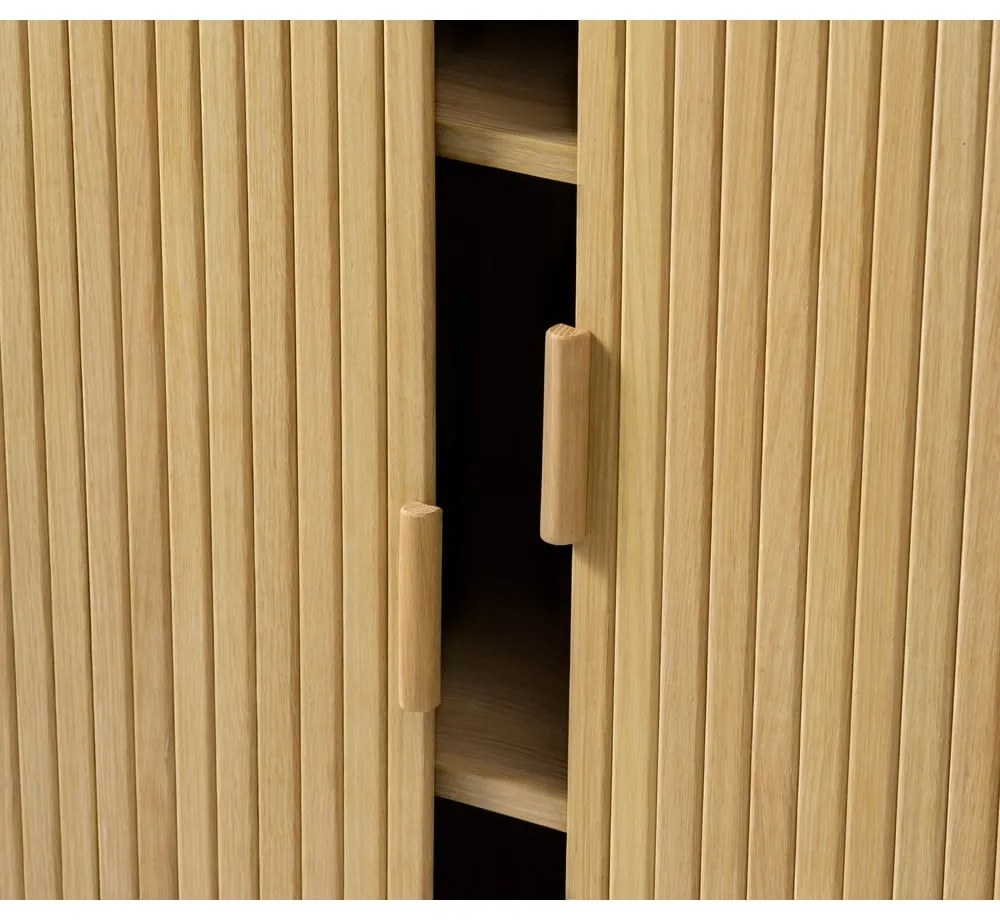 Skrinka v dekore duba s posuvnými dverami v prírodnej farbe 113x90 cm Cavo – Unique Furniture