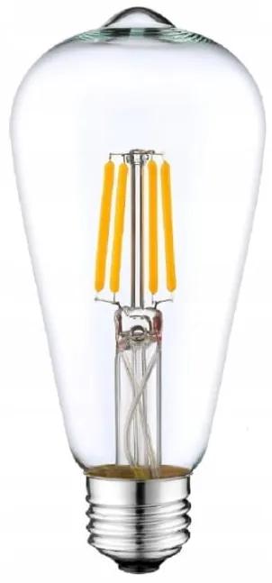 BERGE Dekoratívna LED žiarovka E27 6W ST64 teplá biela