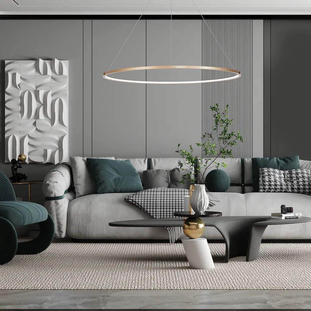 Závesné LED svietidlo Saturno, 1x LED 65w, 4000k, g