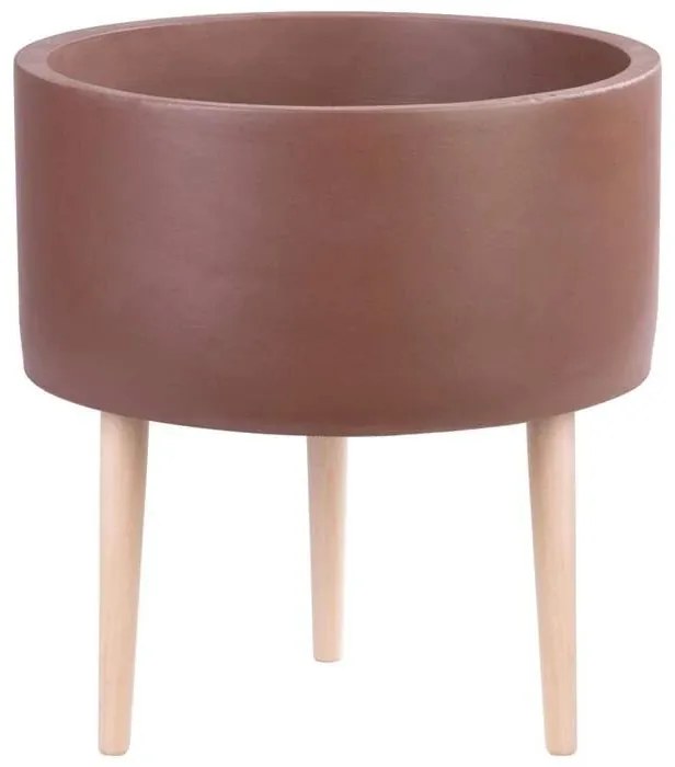 Kvetináč na nožičkách keramický hnedý 32cm