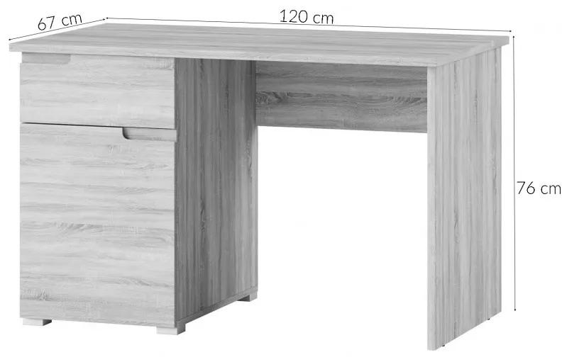 Psací stůl Selene 120 cm bílý lesk/mat