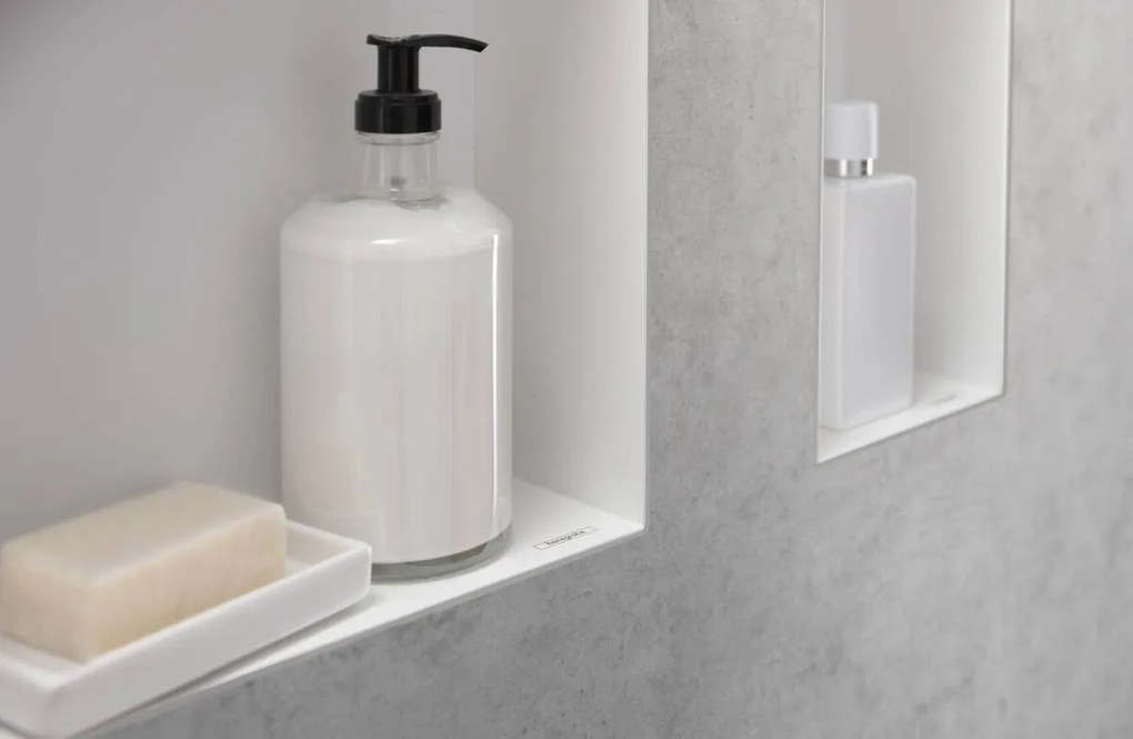 Hansgrohe XtraStoris Original, výklenok do steny s rámom 300x300x100mm, betónová šedá, HAN-56061380