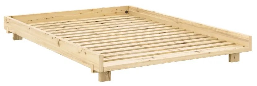 Dvojlôžková posteľ z borovicového dreva s roštom v prírodnej farbe 140x200 cm Social Bed – Karup Design