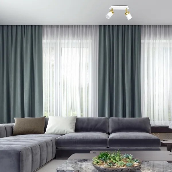 Bodové svietidlo JOKER 2xGU10/25W/230V biela/zlatá