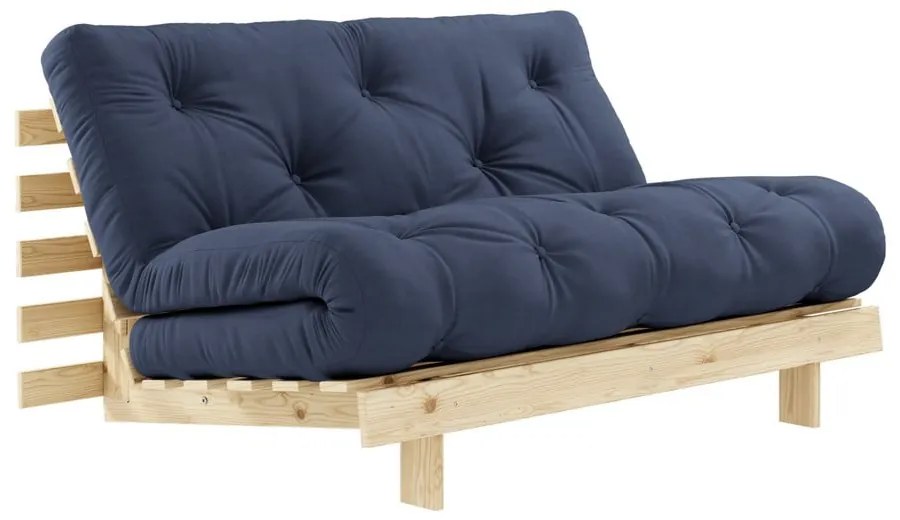Rozkladacia pohovka s tmavomodrým poťahom Karup Design Roots Raw/Navy
