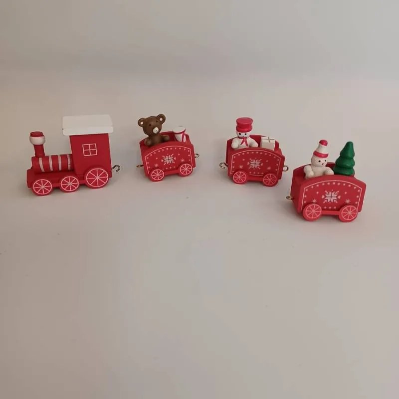 DECOLED Dekorace, vláček, 22,3 x 7,2 x 2,8 cm, červená