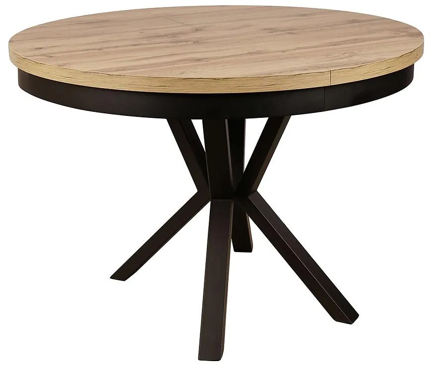 Stôl St-42 90+50 Dub Wotan/Čierna -Kovová noha