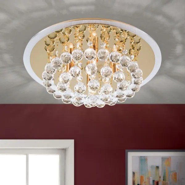 Orion DLU 2378/4/38-Krištáľové str. svietidlo GLORIA 4xG9/40W/230V pr.38 cm zlatá