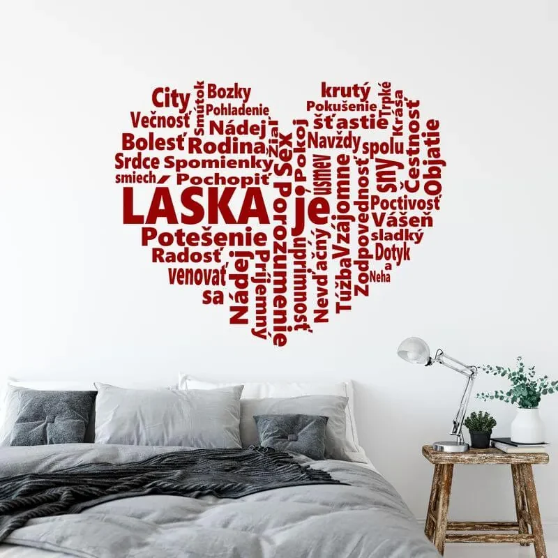 Nálepka na stenu - Láska je...