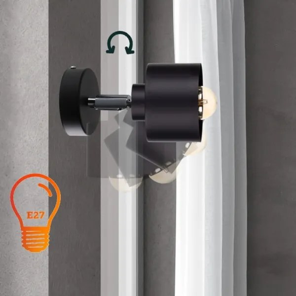 Nástenné bodové svietidlo SIMPLY BLACK 1xE27/60W/230V