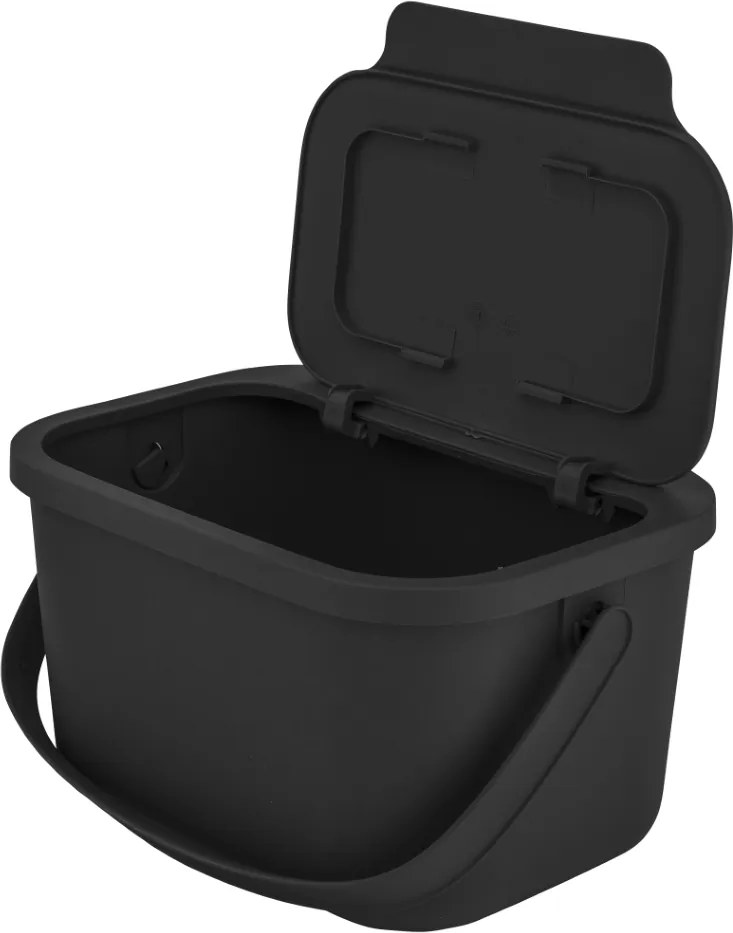 Malý odpadkový koš ALTOM s výklopným víkem 4,5 l – černý