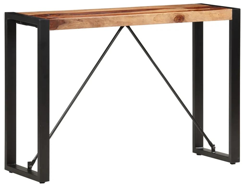 vidaXL Konzolový stolík 110x35x76 cm sheshamový masív
