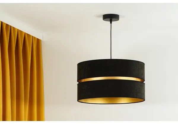 Duolla - Luster na lanku DUO 1xE27/15W/230V pr. 40 cm čierna/zlatá