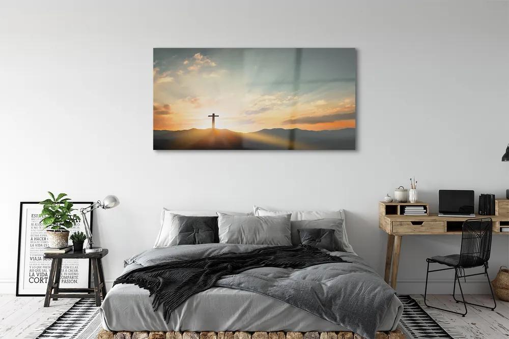 Obraz na akrylátovom skle Cross sun top 140x70 cm