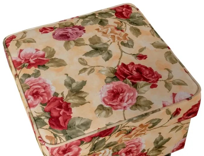 Taburet Royal II kvety, béžová kvety (2108/wenge)