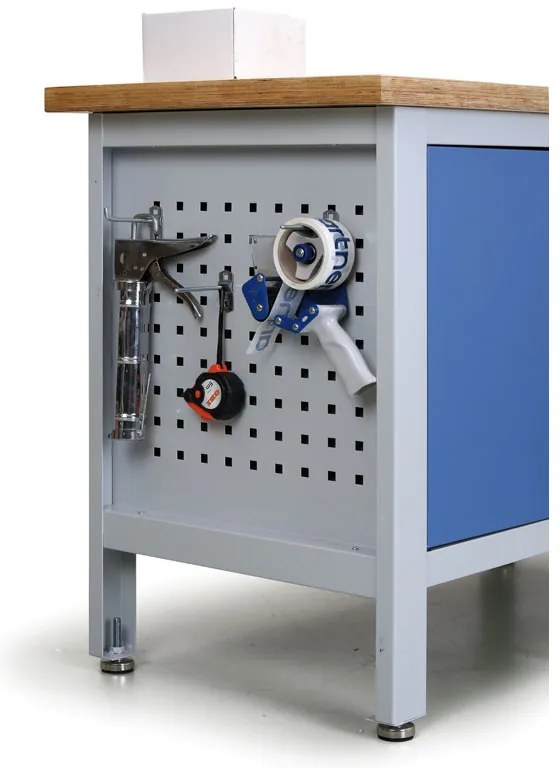 Pracovný stôl do dielne EXPERT, 3 zásuvky, 2 skrinky, 1690 x 600 x 860 - 900 mm, modrá