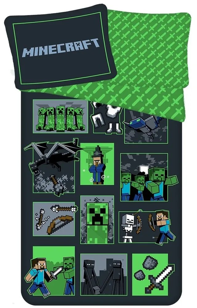 Jerry Fabrics Obliečky Minecraft - Survival Mode | 140 x 200 cm / 70 x 90 cm