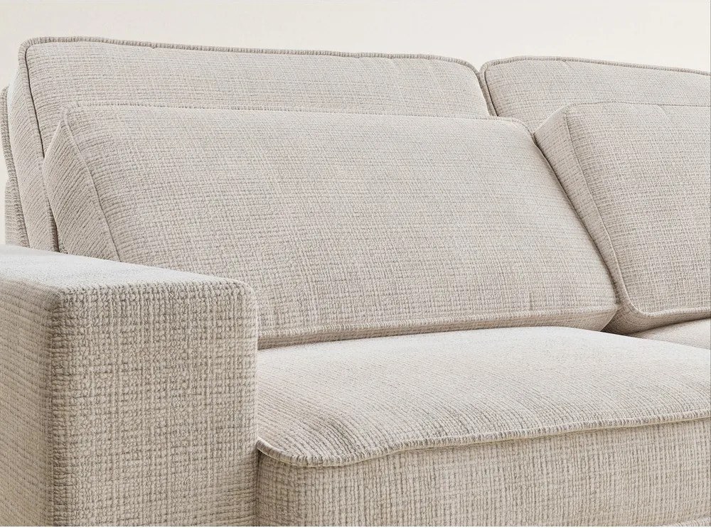 Krémovobiela ženilková rohová pohovka (pravý roh/do L) Kirou – Maison de Rêve