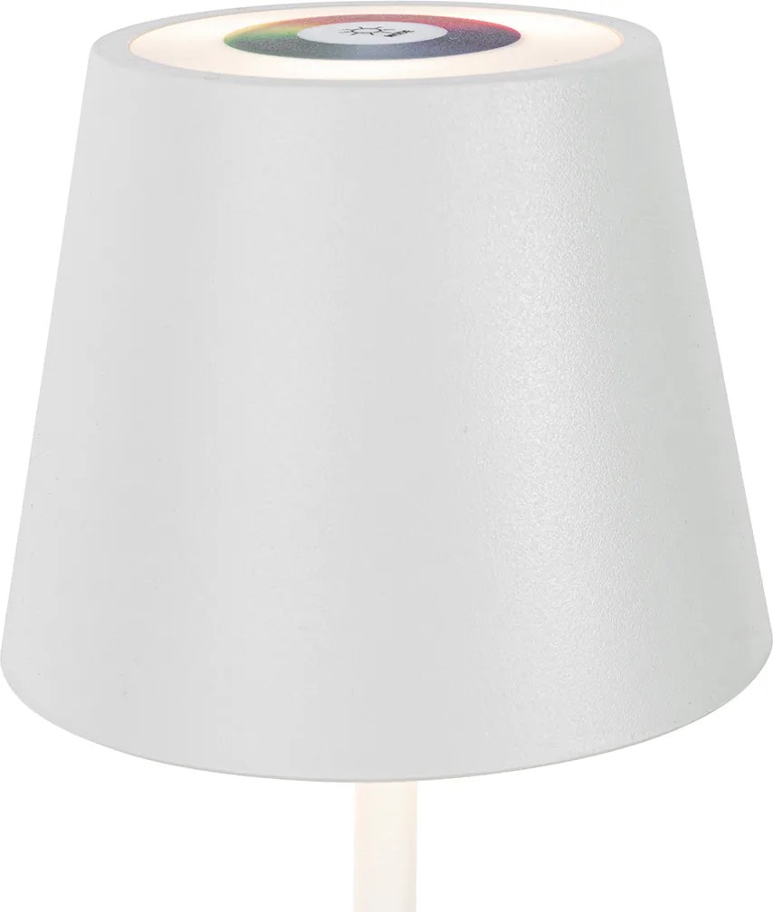 Sada 2 stolových lamp bielych so stmievačom a dobíjacími RGBW - Murdock