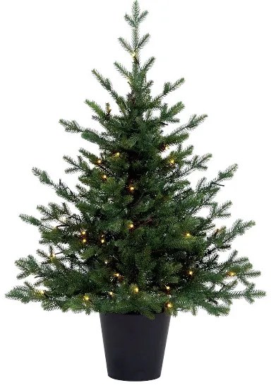 Umelý vianočný stromček v kvetináči FULL 3D Smrek Prírodný 100cm LED70