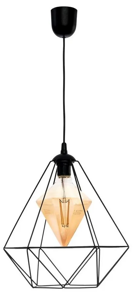 LED Luster na lanku ALAMBRE 1xE27/4W/230V čierna