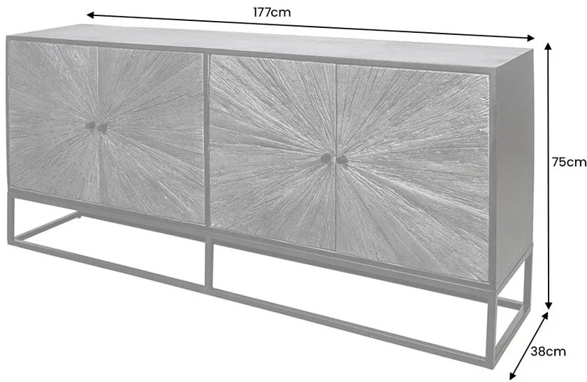Komoda BARRACUDA 177 cm z masívneho mangového dreva