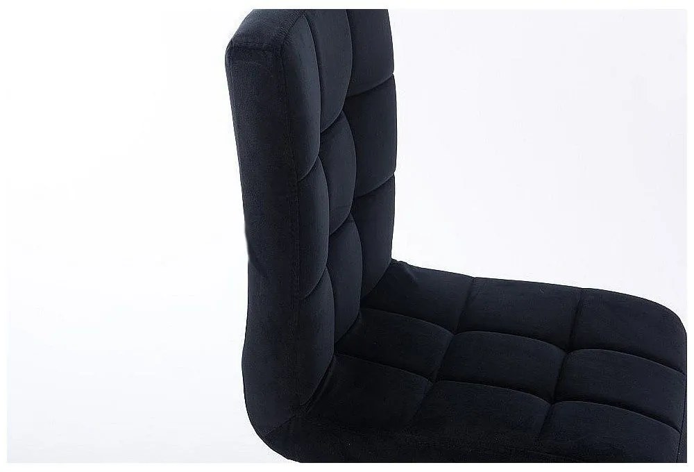 LuxuryForm DESIGN Stolička TOLEDO VELUR na striebornej podstave s kolieskamii - čierna