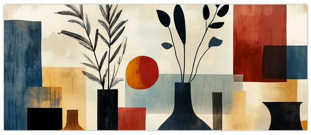 Obraz - Kubistické vázy (120x50 cm)
