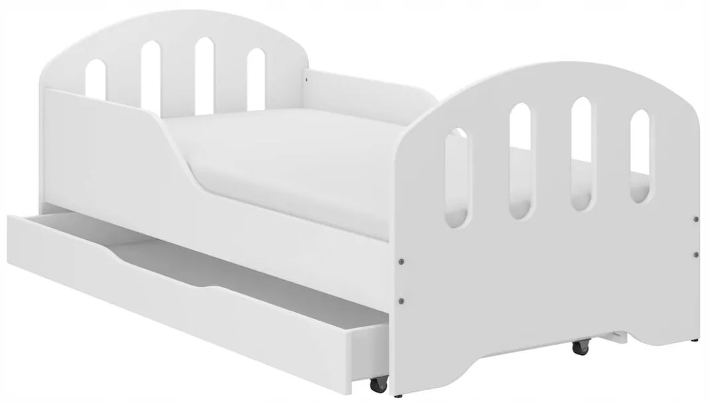 Detská posteľ SMILE so šuflíkom 160 x 80 cm biela