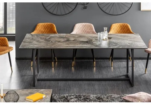 Jedálenský stôl 40668 200 x 100cm Marble Look Taupe Ceramik  - Komfort-nábytok