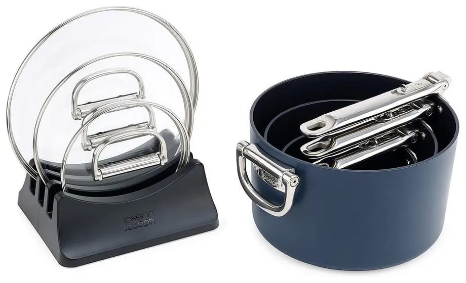 Hrnce v súprave 3 ks s pokrievkou/s keramickým povrchom na indukciu Space – Joseph Joseph