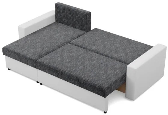 Rohová rozkladacia sedačka LUNA tmavosivá / biela