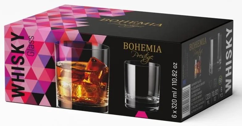 BOHEMIA PRESTIGE POHÁR NA WHISKY 320ML 6 KS