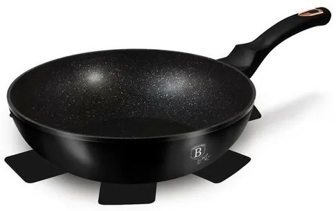 Berlinger Haus Wok Panvica s mramorovým povrchom Black Rose Collection, 30 cm