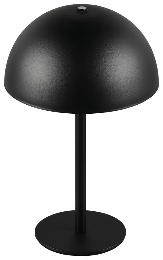 Matne čierna LED stolová lampa s kovovým tienidlom (výška 21 cm) Munoz – Trio