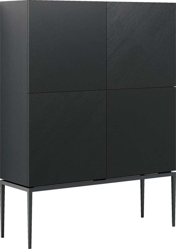 XXXLutz VYSOKÁ KOMODA, čierna, 120/160/40 cm home24 - Online Only drobný nábytok - 002611003401